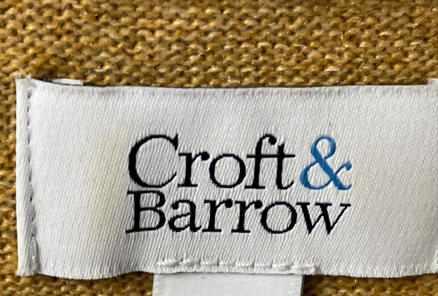 Croft & Barrow Men's Yellow V-Neck Sweater Recycled Polyester Blend Knit Sz XL