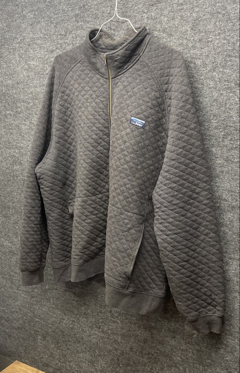 L.L. Bean Men's Quilted Full Zip Sweatshirt Jacket Gray Sz XXXL-REG
