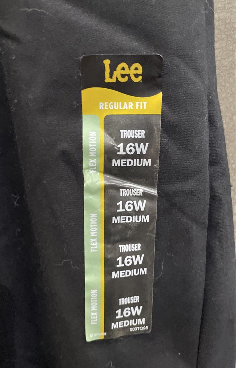 Lee Plus Women's Black Flex-Motion Regular Fit Midrise Trouser Pants Sz 16W NWT
