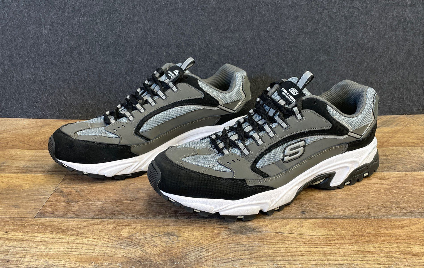 Skechers Sport After Burn Charcoal Black Men's Size 12 EW Extra Wide 51286EW