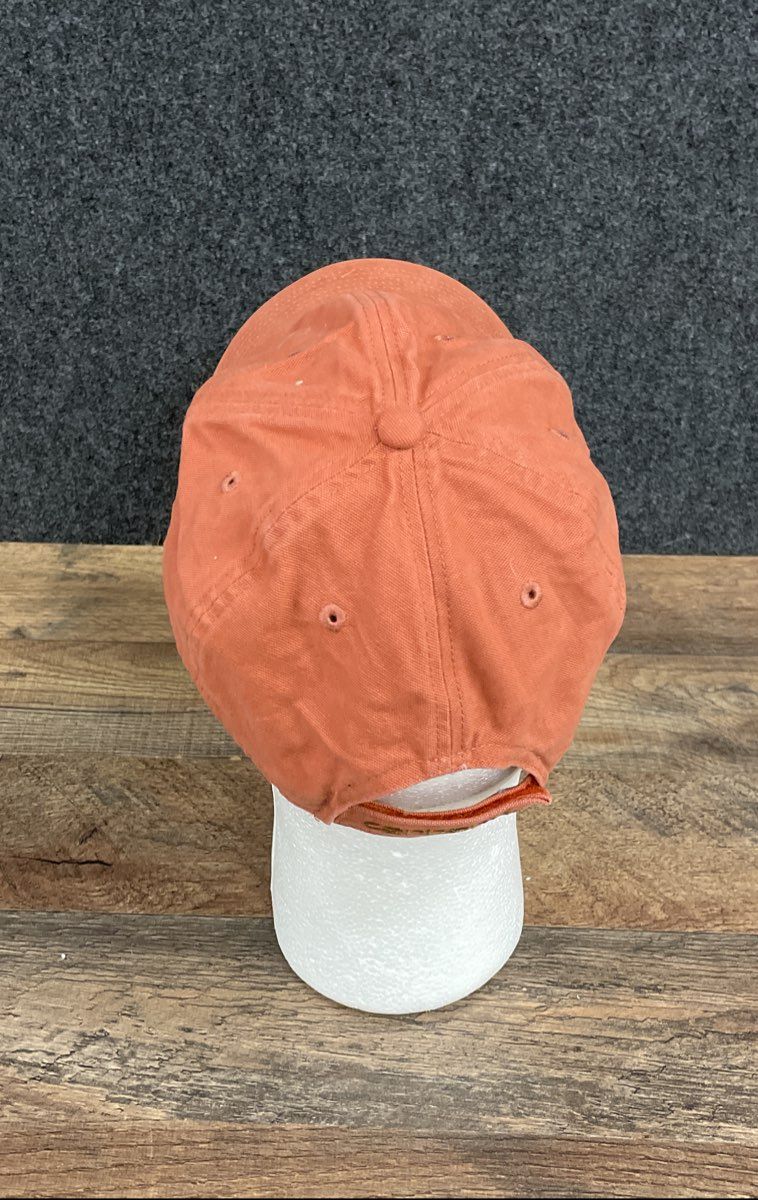 Carhartt Men's Hat Orange Canvas Cotton Logo Patch Adjustable Strapback Sz OS