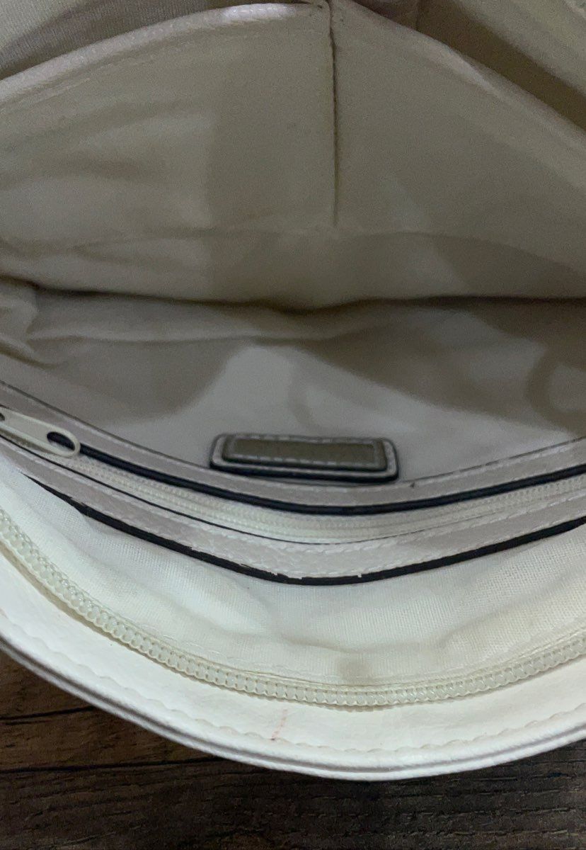 Rosetti White Pebbled Faux Leather Crossbody Bag Silver Hardware