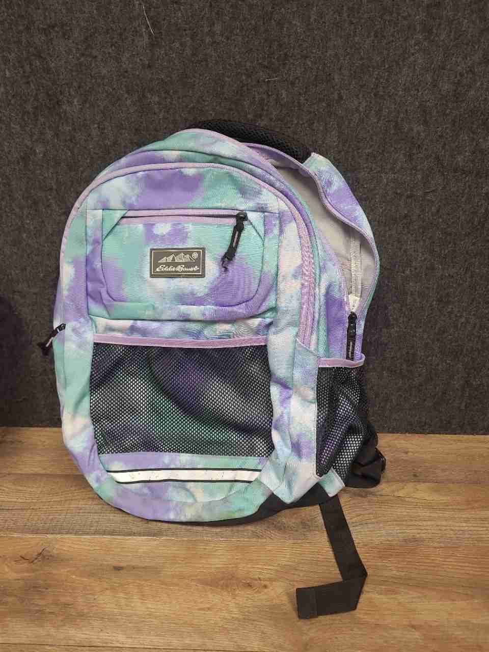 Eddie Bauer Purple Teal Tie Dye Backpack Daypack Kids School Hiking Travel