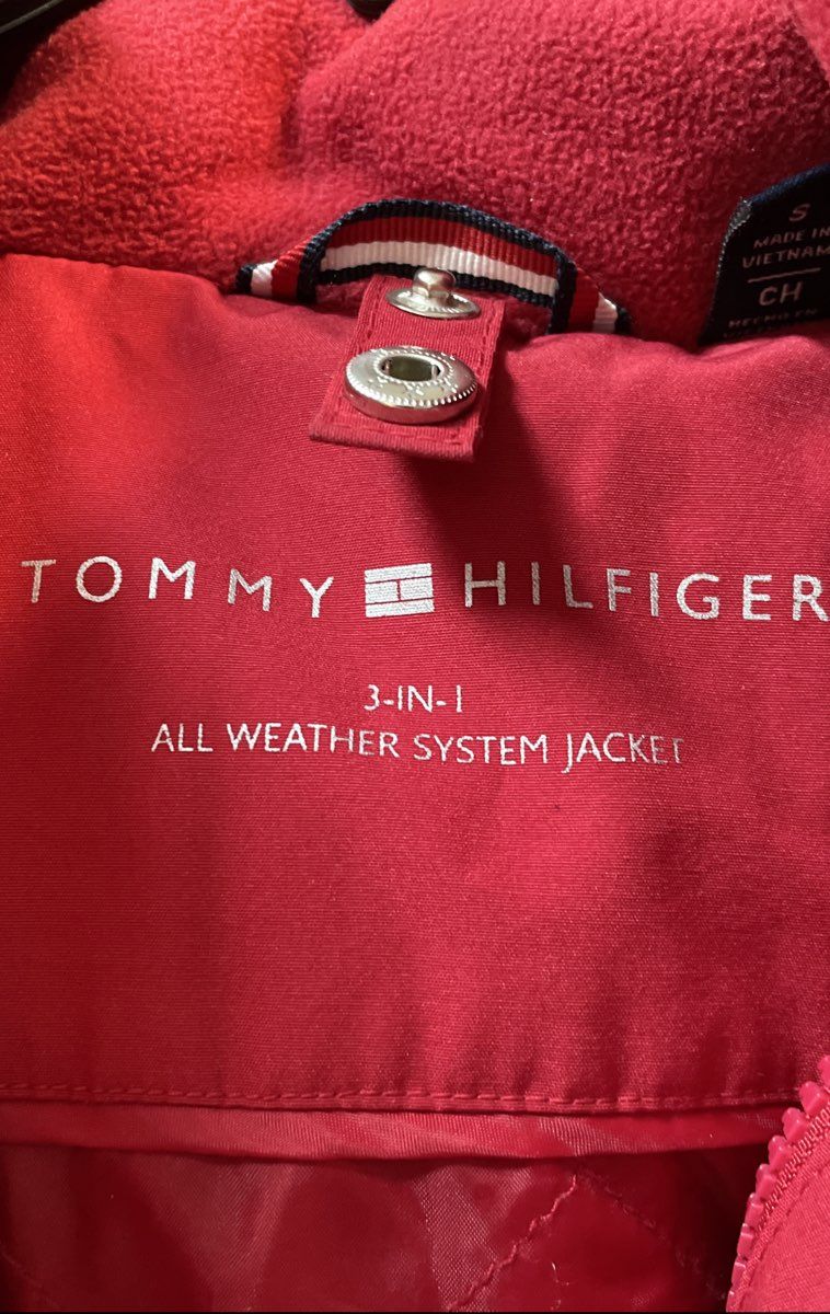 Tommy Hilfiger Women's Navy Blue Red 3-in-1 All Weather System Jacket Sz S