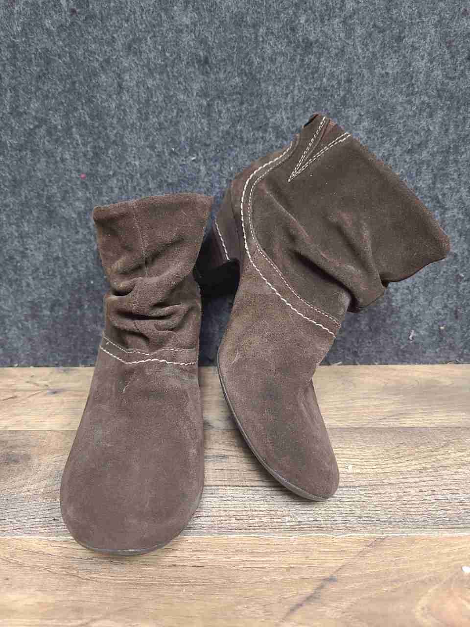 Pikolinos Turin 760-7973B Brown Suede Slouch Ankle Boots Women's Size 39