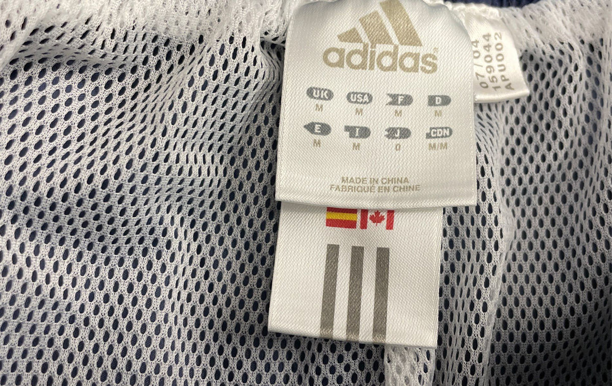 Vintage Y2K Adidas Men's Navy Blue 3-Stripes Windbreaker Track Pants Sz M