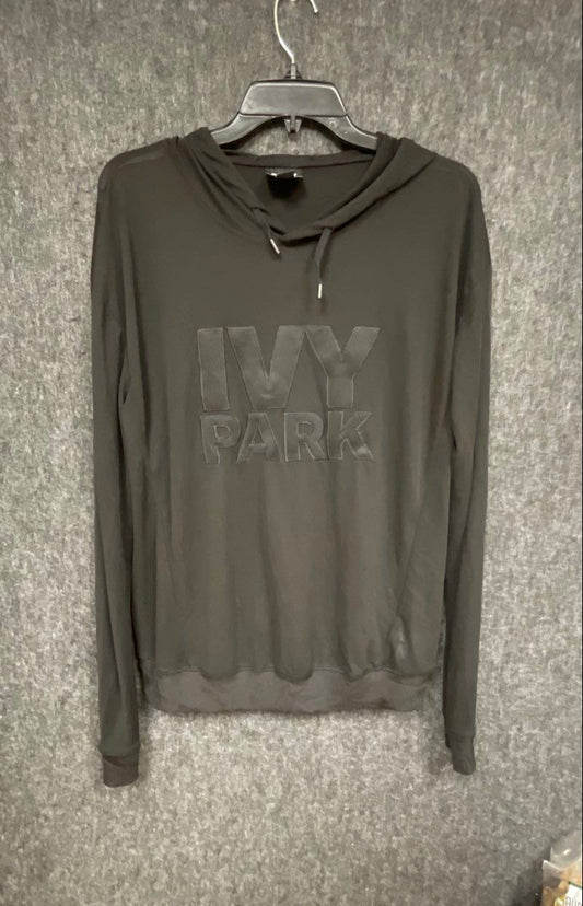 Ivy Park Women's Black Embossed Logo Lightweight Hoodie Sz M