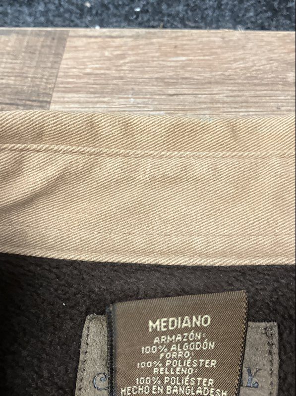 St. John's Bay Men's Tan Fleece Lined Canvas Shirt Jacket Sz Medium