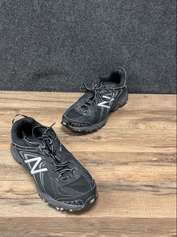 New Balance 411 MT411LB1 Black Silver All Terrain Trail Running Shoes Size 9