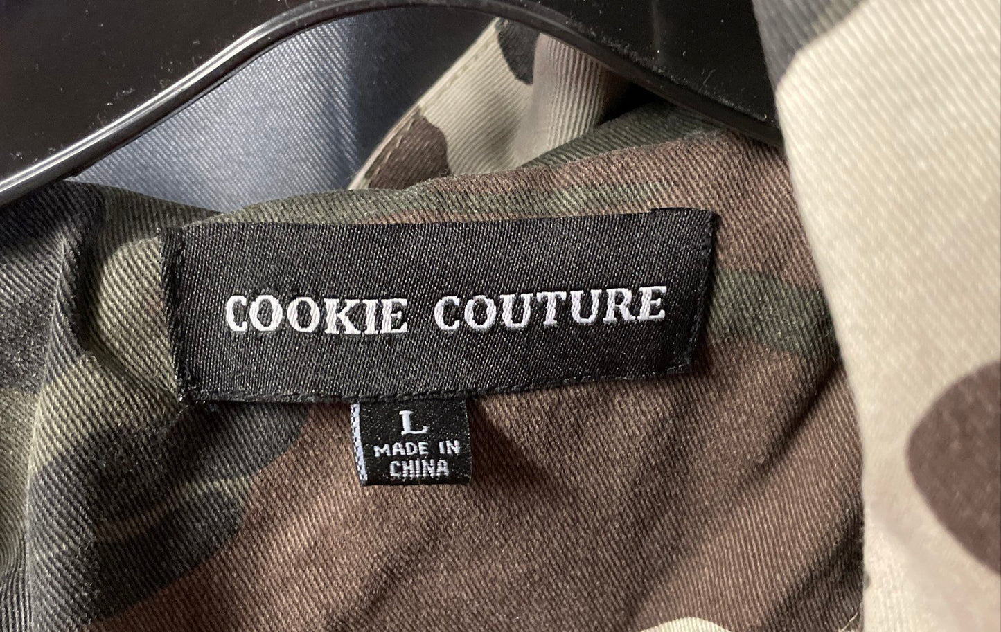 Cookie Couture Women's Camo Hooded Wrap Jacket Cotton Military Utility Sz L
