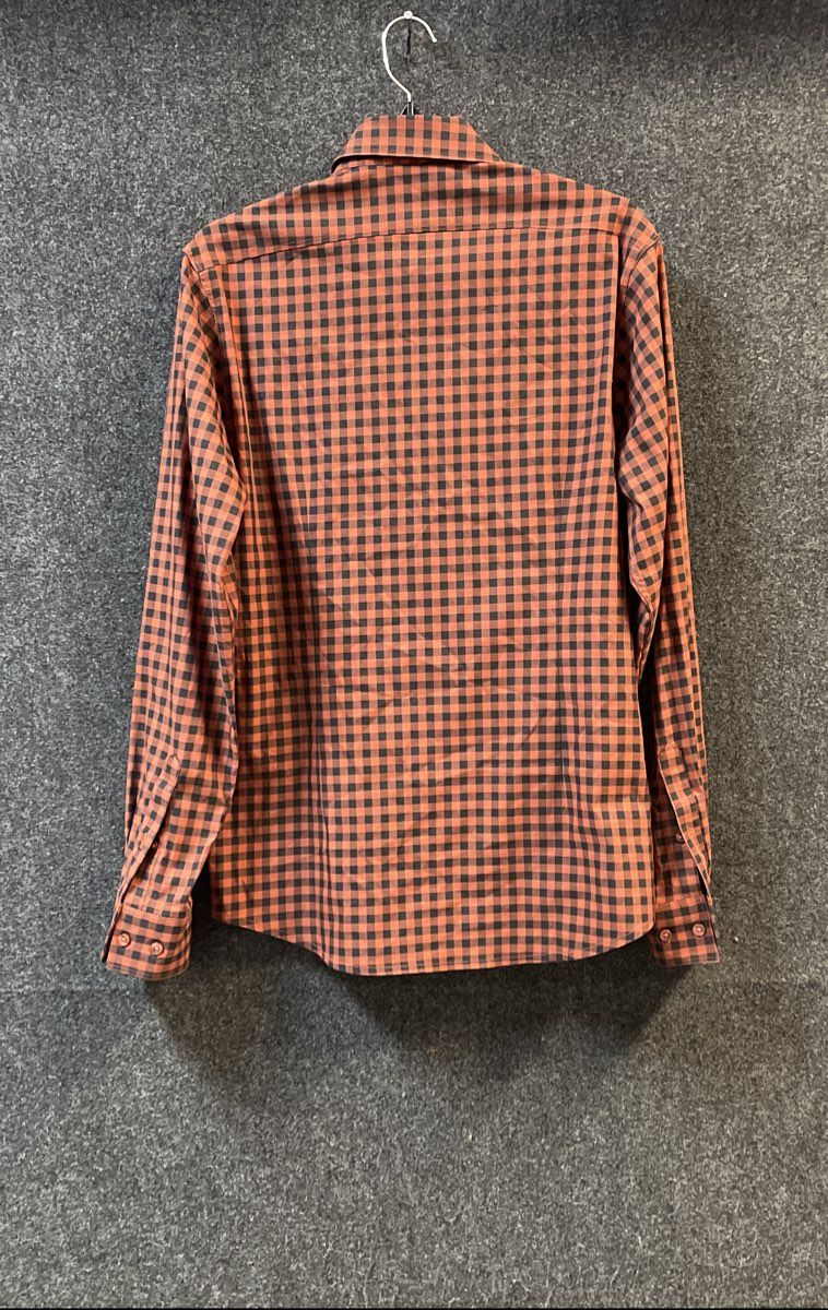 5.11 Tactical Men's Orange Black Gingham Check Long Sleeve Shirt Sz M