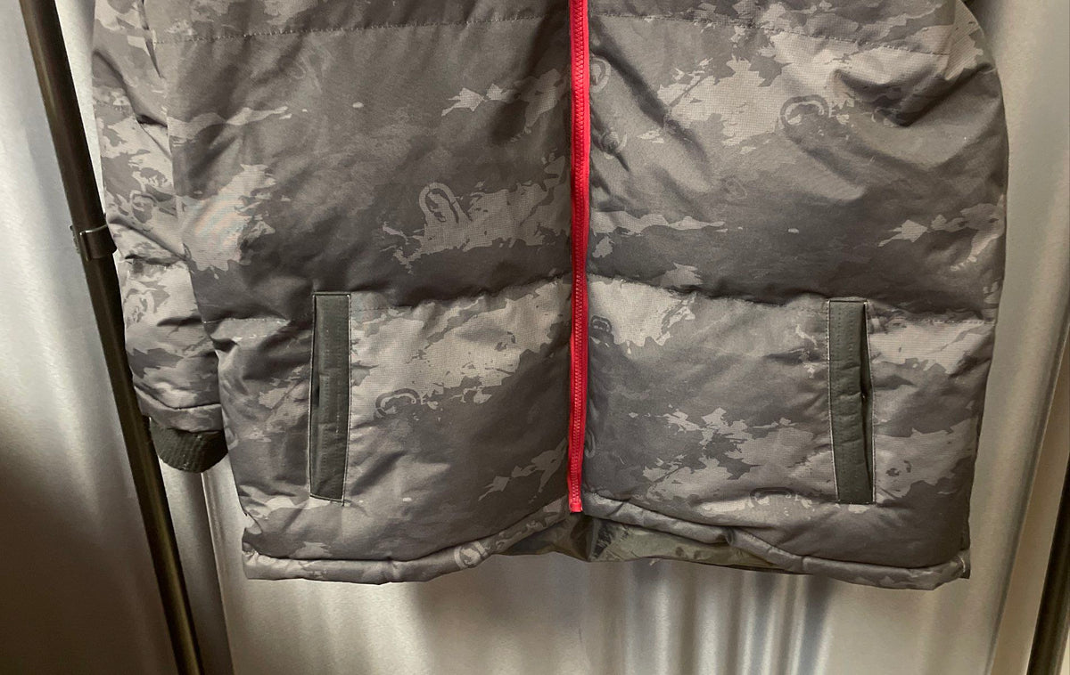 Ecko Unltd Men's Hooded Parka Jacket Red Black Urban Camo Insulated Puffer Sz L
