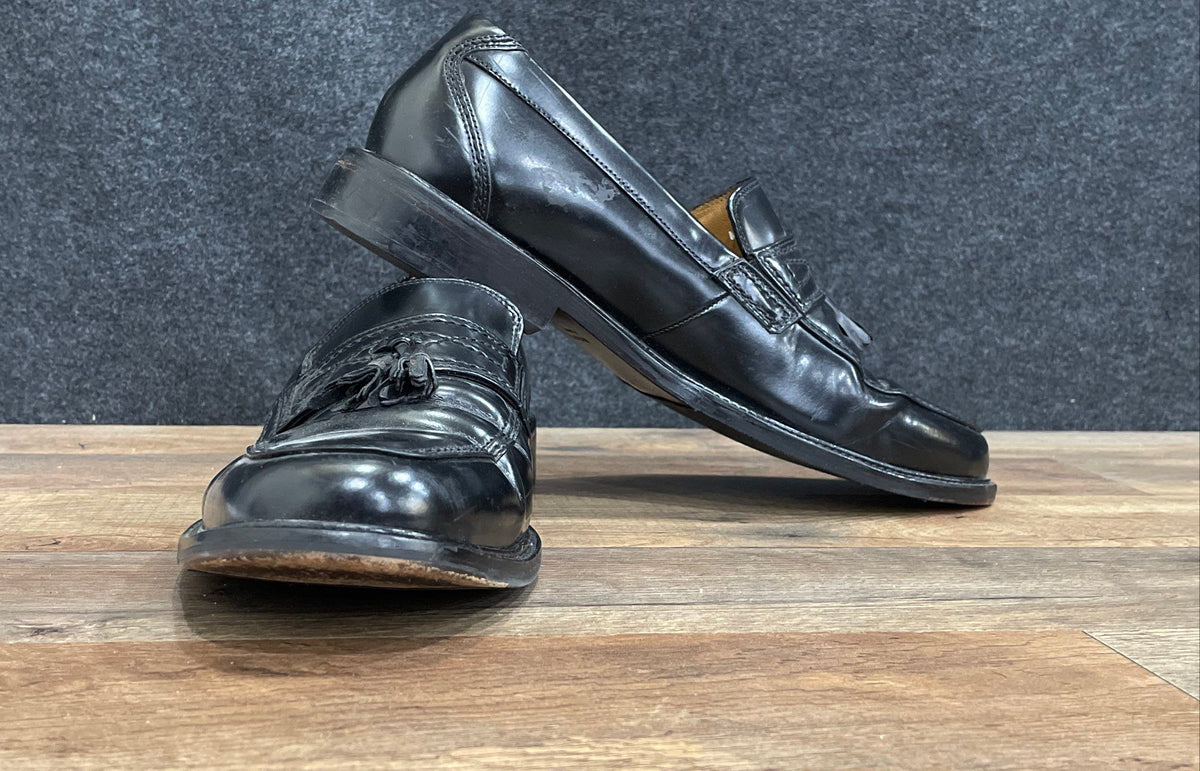 Bostonian First Flex Black Leather Tassel Loafers Men's Size 10M