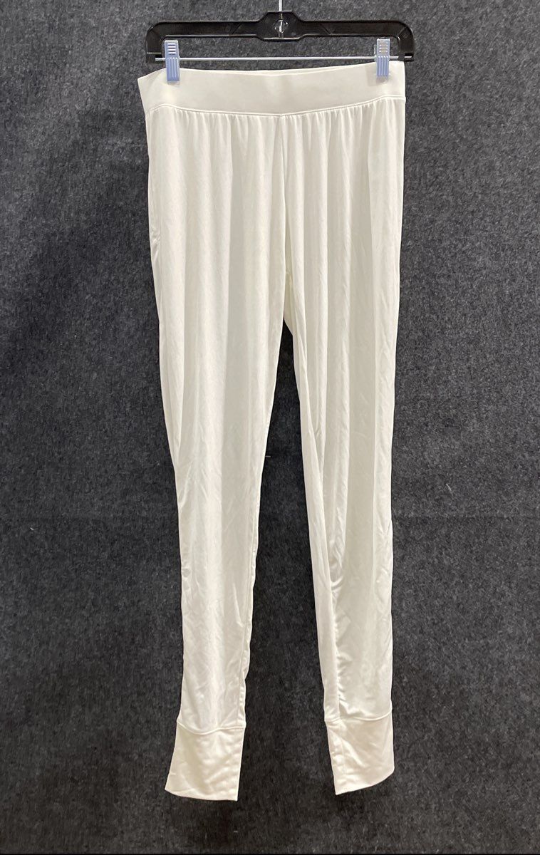 Lands' End Women's White Leggings Polyester Spandex Base Layer Pants Sz XS 2-4