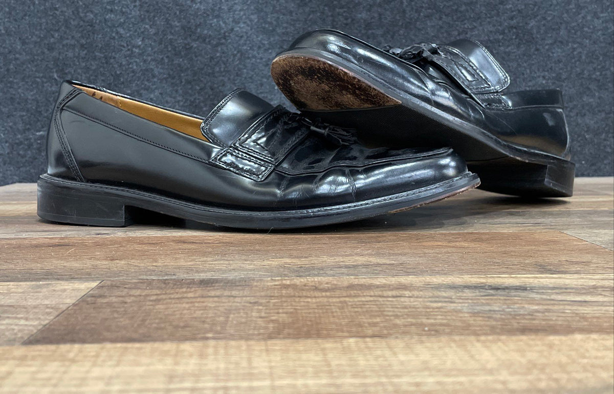 Bostonian First Flex Black Leather Tassel Loafers Men's Size 10M