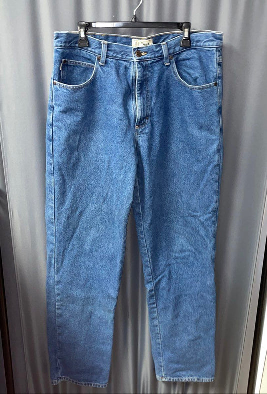 L.L. Bean Men's Blue Natural Fit Flannel Lined Denim Jeans Sz 36x34
