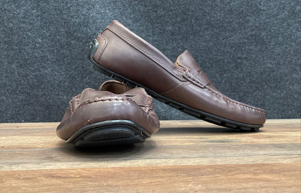 Marc Joseph New York Brown Leather Penny Driving Loafers Men's Size 10.5