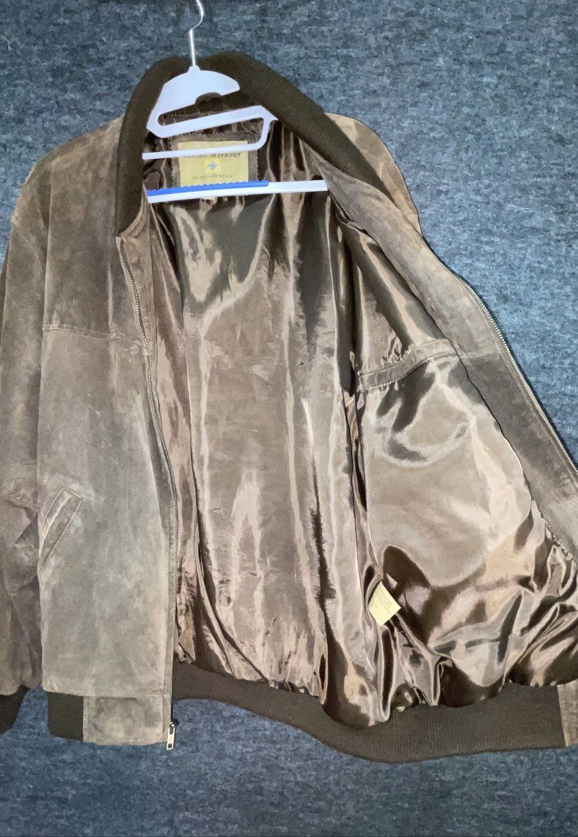Boston Harbour Men's Brown Suede Bomber Jacket Vintage 90s Y2K Sz M