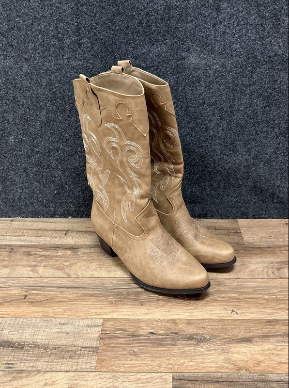 Canyon Trails Classic Western Rodeo Tan Cowboy Boots Women's Size 7