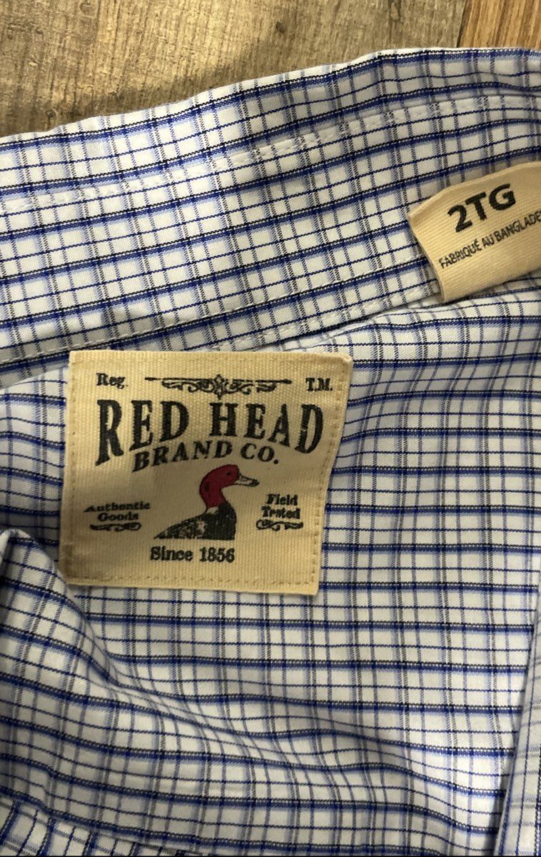 Red Head Men's Plaid Button Up Shirts Lot of 2 Short Sleeve Sz 2XL