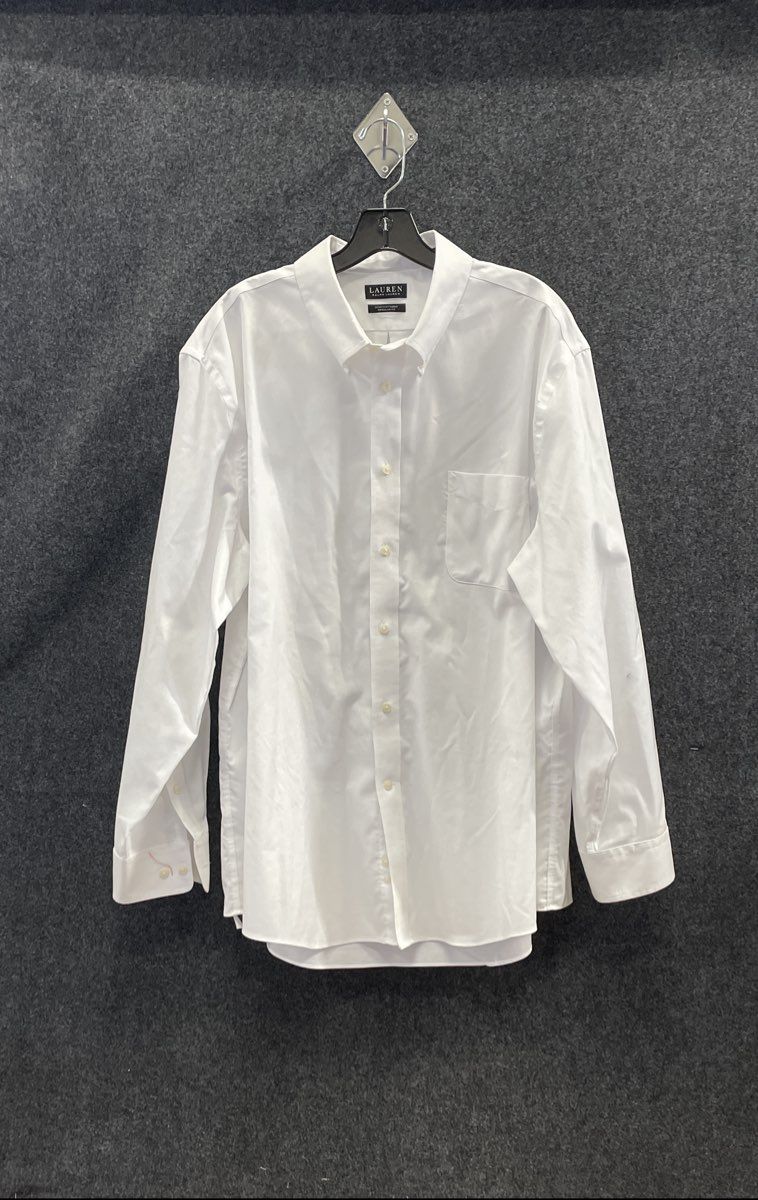 Lauren Ralph Lauren Men's White Long Sleeve Stretch Dress Shirt Sz 18 34/35 2XL