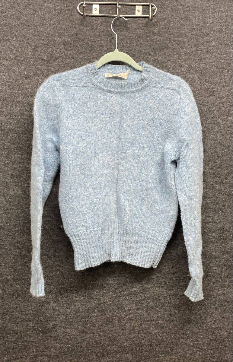 Vintage 90s Andhurst Men's Light Blue 100% Shetland Wool Crewneck Sweater Sz M