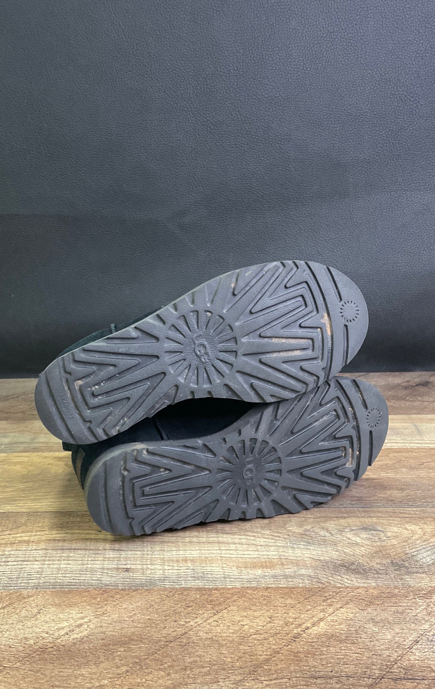 UGG Classic Femme Mini Wedge Black Suede Boots Women's Size 5.5