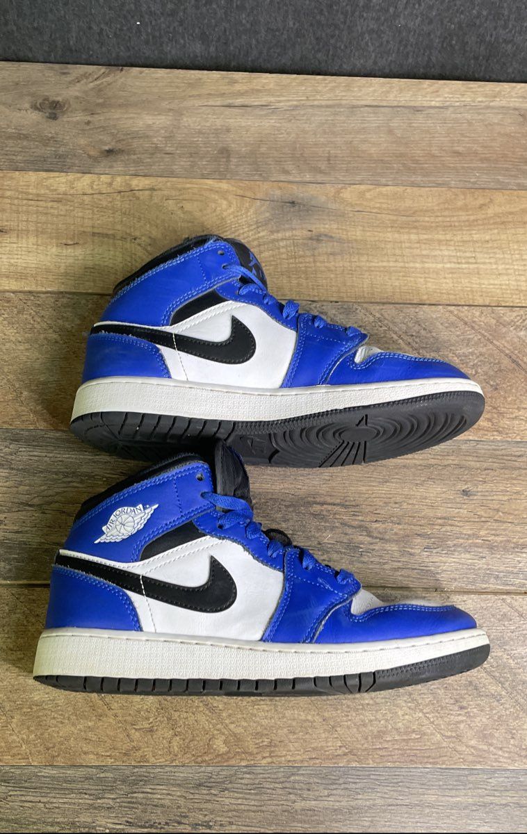 Nike Air Jordan 1 Mid Royal Blue White Black GS Sneakers DQ8423-402 Size 5Y