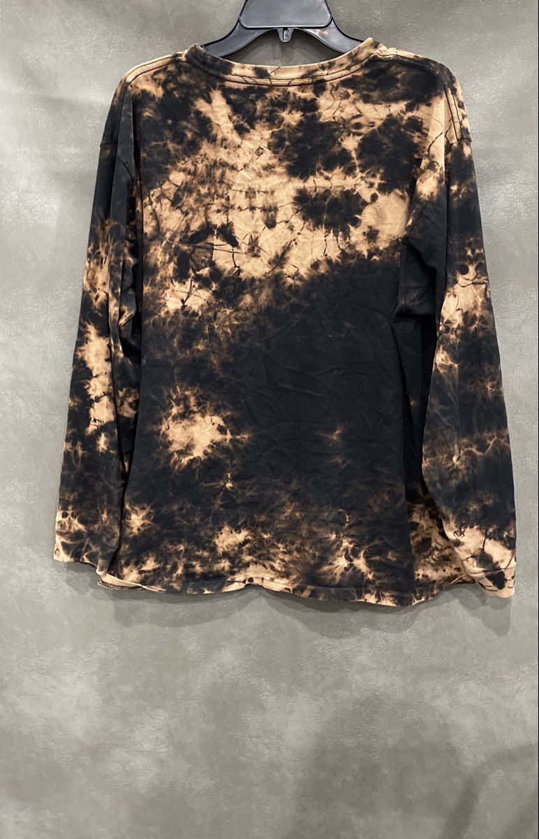 Aaliyah Portrait Graphic Long Sleeve Bleach Wash Shirt Reprint C-Life Sz L