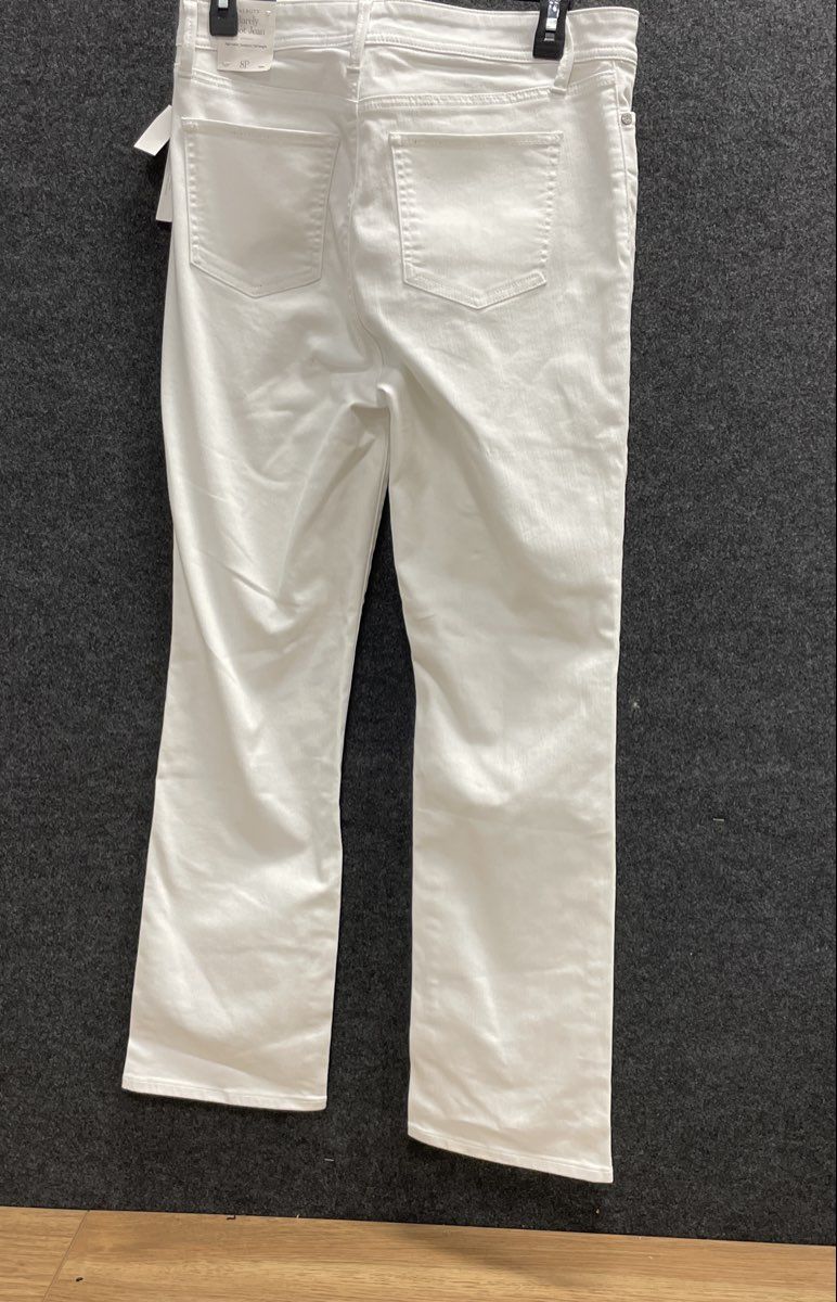Talbots Women's White Barely Boot Jean Cotton Blend Stretch Pants Sz 8P NWT