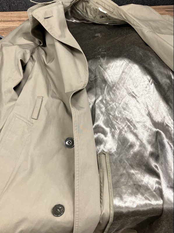 B.M. Grant Men's Military All Weather Overcoat Trench Beige Double Breasted 40XL