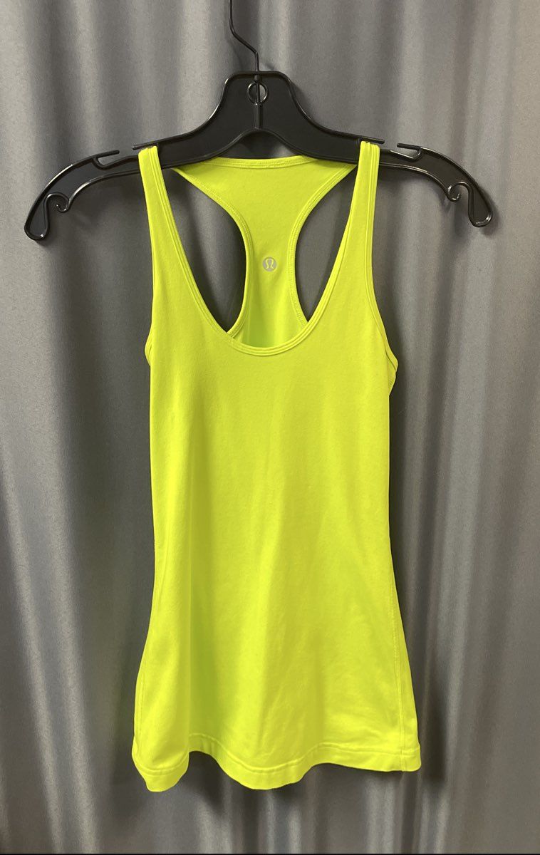 Lululemon Women's Racerback Tank Top Neon Yellow Slim Fit Sz Small XS