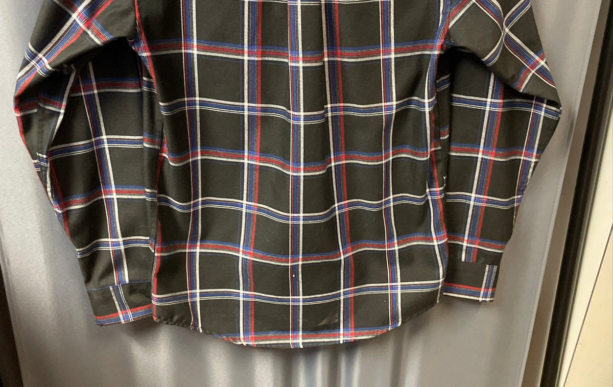 Dixxon Flannel Co Johnny's Saloon Huntington Beach Black Plaid Shirt Sz XS