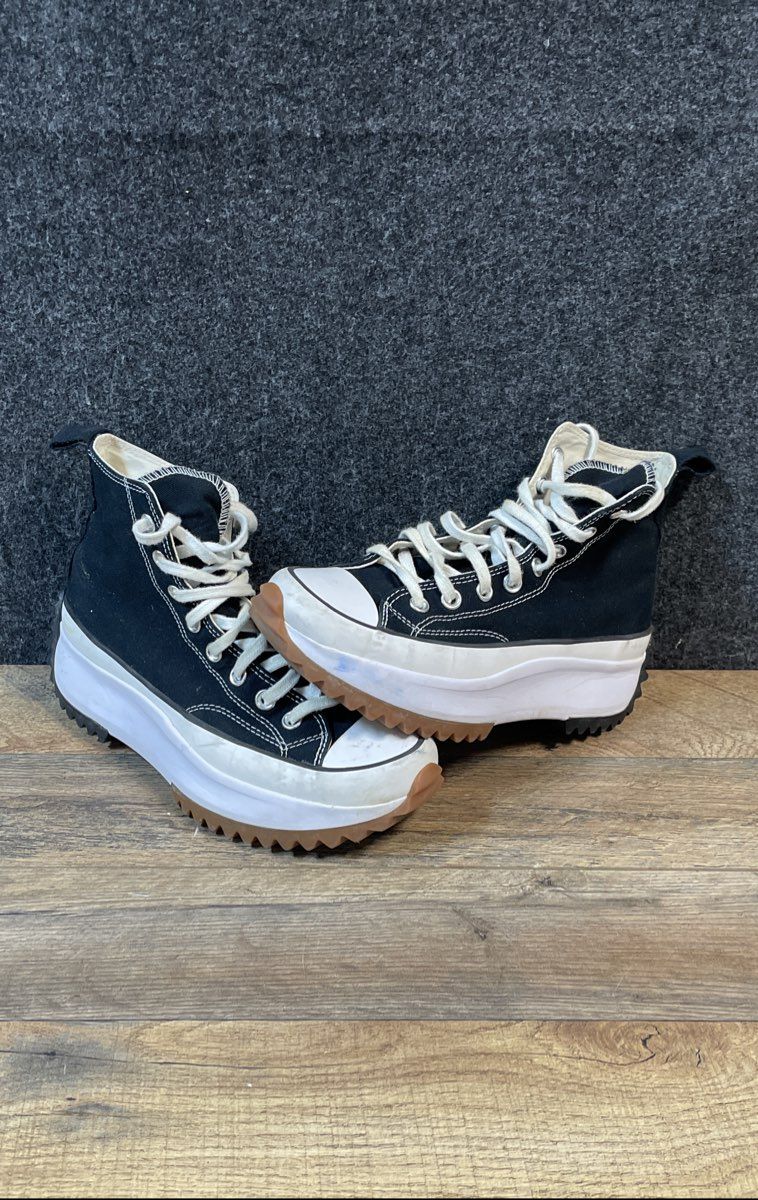 Converse Run Star Hike High Top Black White Gum Platform Sneakers Size 7.5