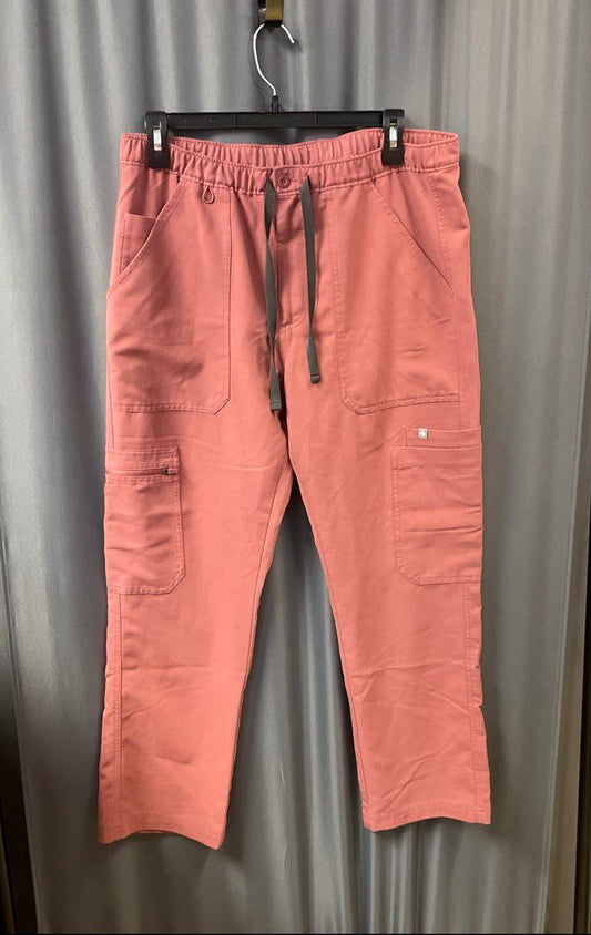 Figs Men's Cairo Cargo Scrub Pants Brick Technical Collection Sz Medium Short
