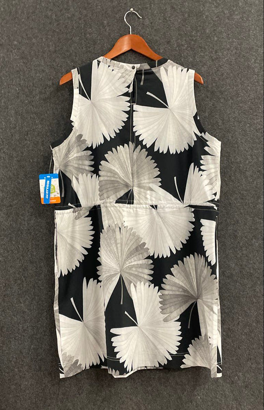 Columbia Women's Bogata Bay Sleeveless Dress Black Palm Cinch Waist XXL NWT