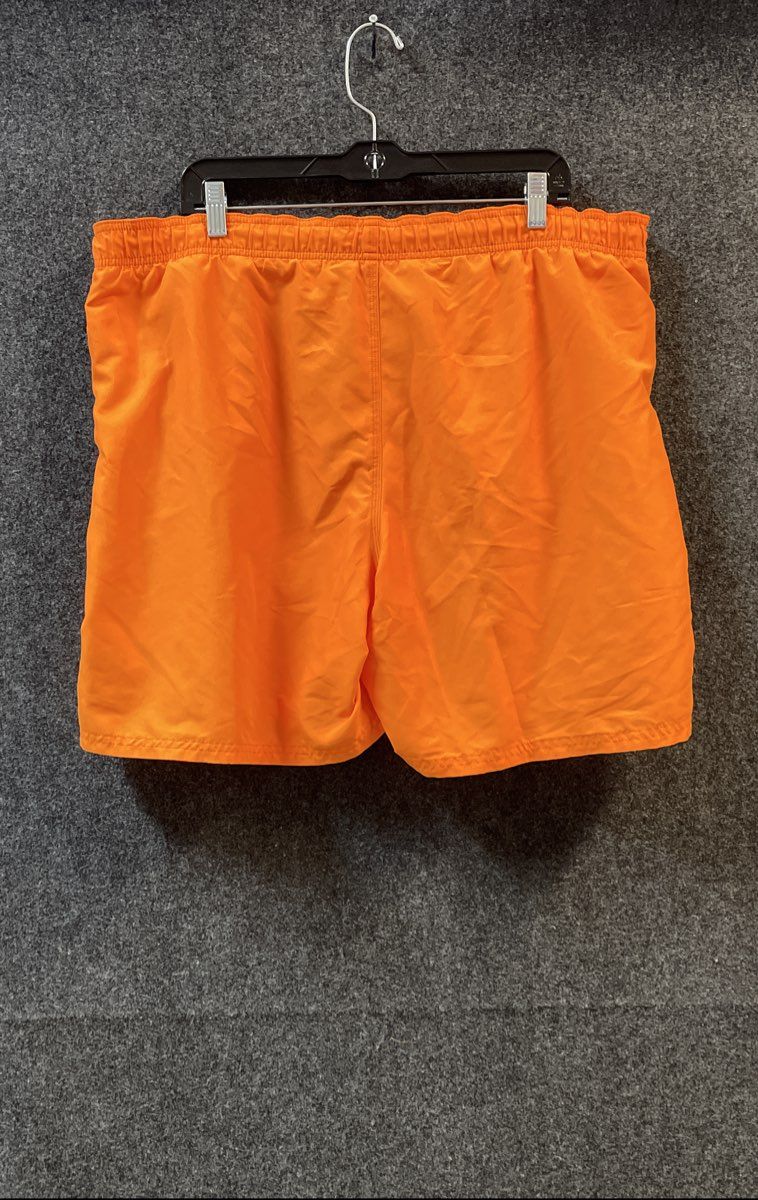 Nike Men's Orange Swim Trunks Mesh Lined Embroidered Logo Shorts Size XXL