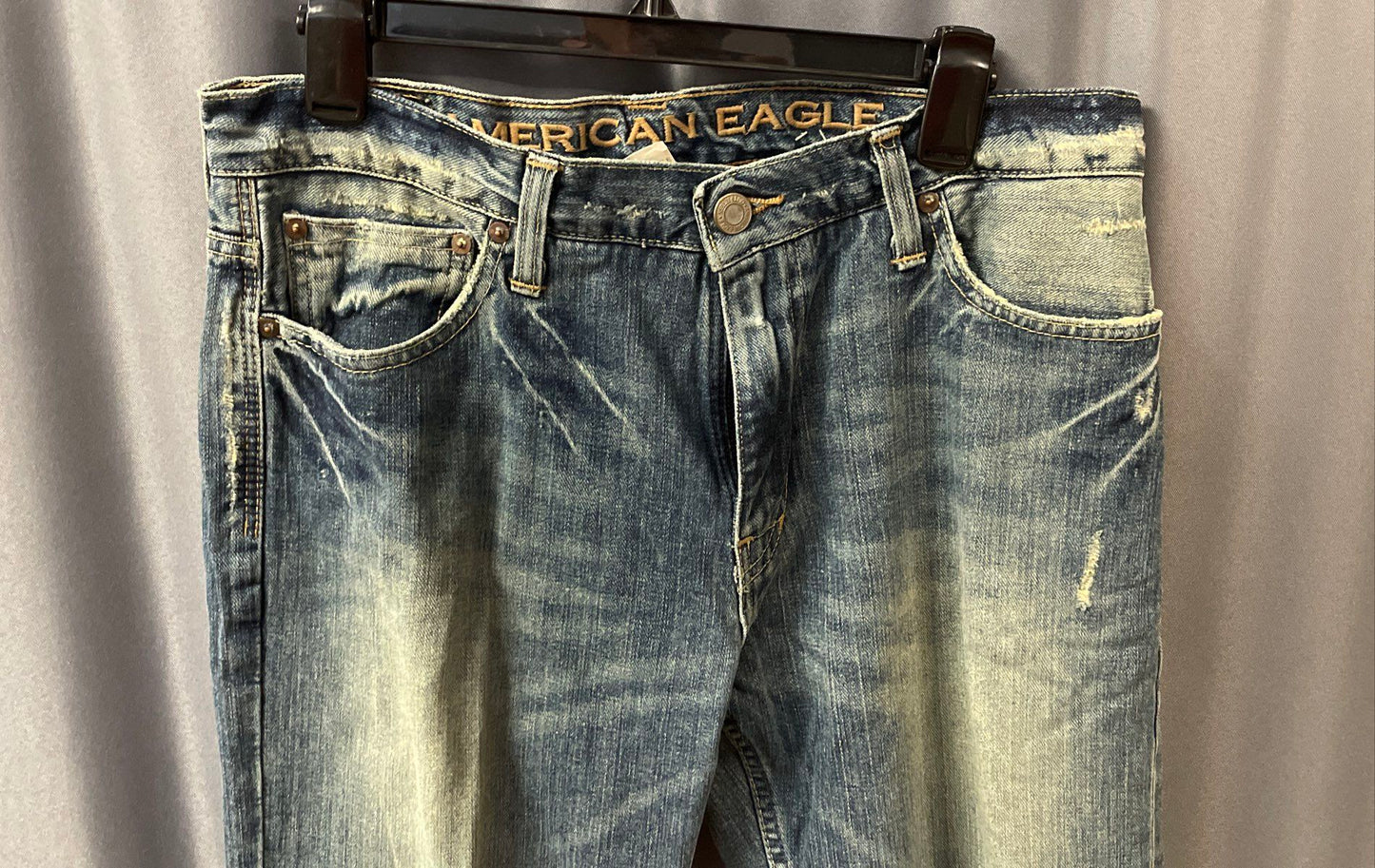American Eagle Men's Blue Low Rise Slim Boot Jeans Sz 33x32 NWT