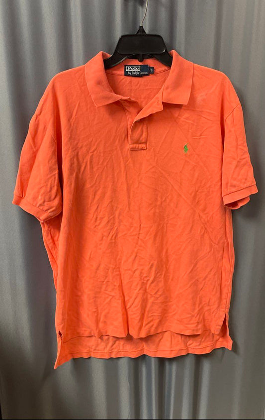 Vintage 90s Polo Ralph Lauren Men's Salmon Orange Pique Golf Polo Shirt Sz L