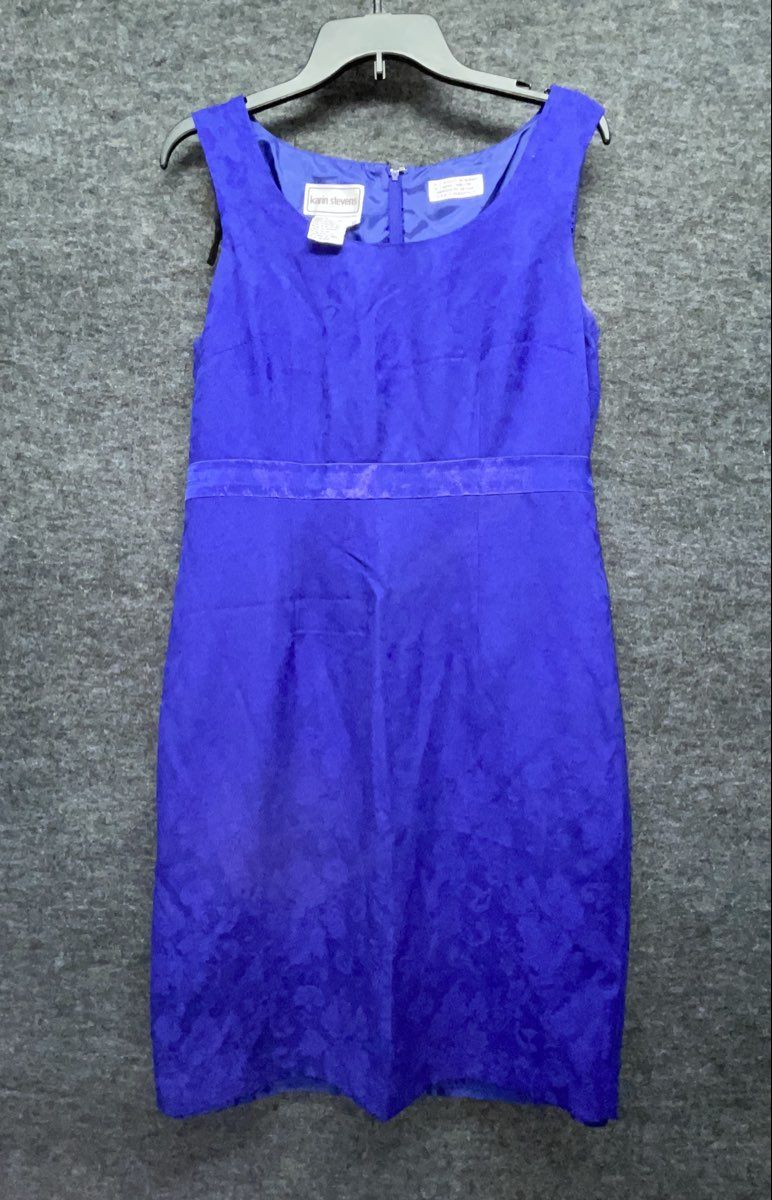 Karin Stevens Women's Plum Purple Vintage 90s Floral Jacquard Dress Set Sz 10