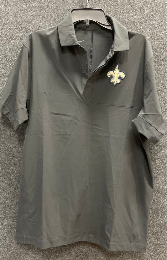 Nike Men's New Orleans Saints NFL Performance Polo Shirt Dark Gray Size M
