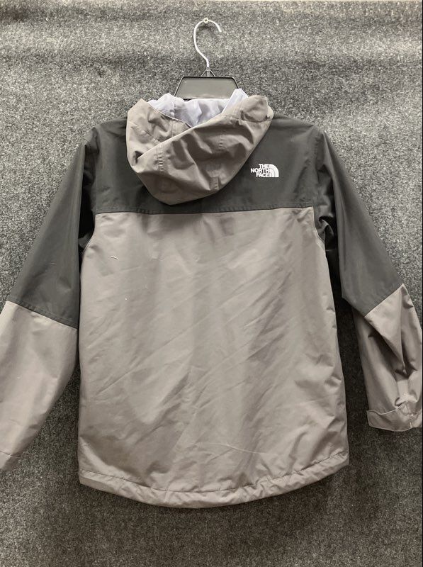The North Face Boy's DryVent Hooded Jacket Gray Black Two Tone Sz M 10/12