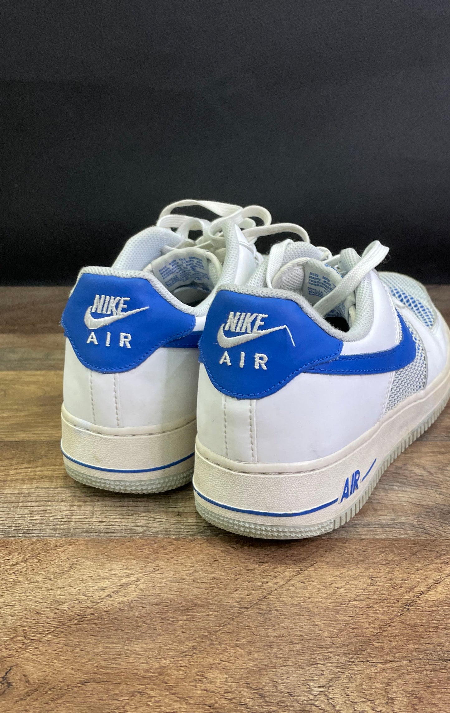 Nike Air Force 1 Low White Photo Blue Mesh Sneakers Size 11 488298-150