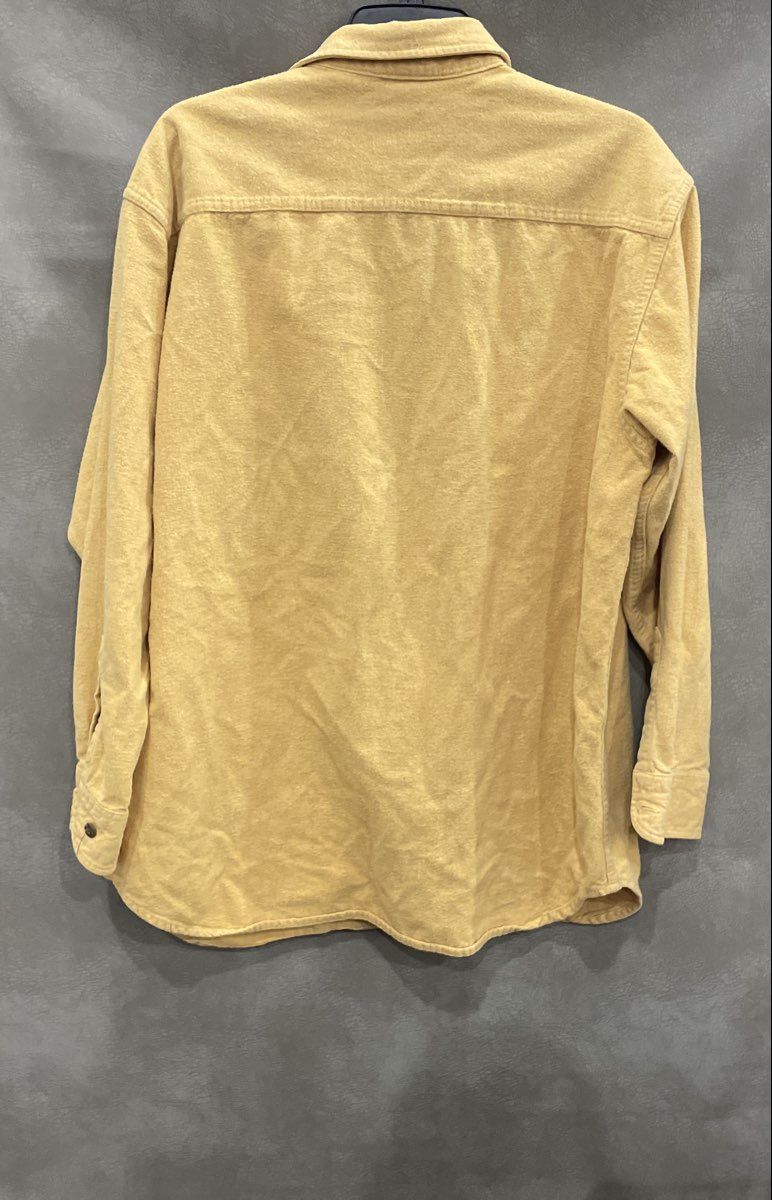 Vintage 90s St John's Bay Men's Yellow Cotton Flannel Button Up Shirt Sz L