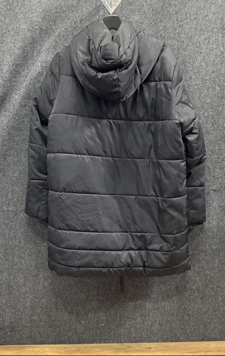Calvin Klein Jeans Women's Black Long Hooded Puffer Coat Jacket Repreve Sz S