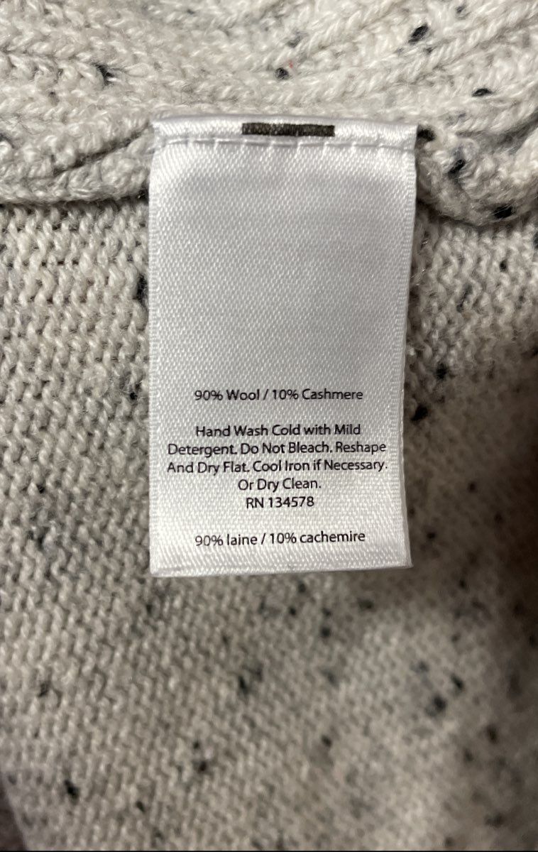 Vineyard Vines Women's Gray Speckled Wool Cashmere Wrap Cardigan Size L