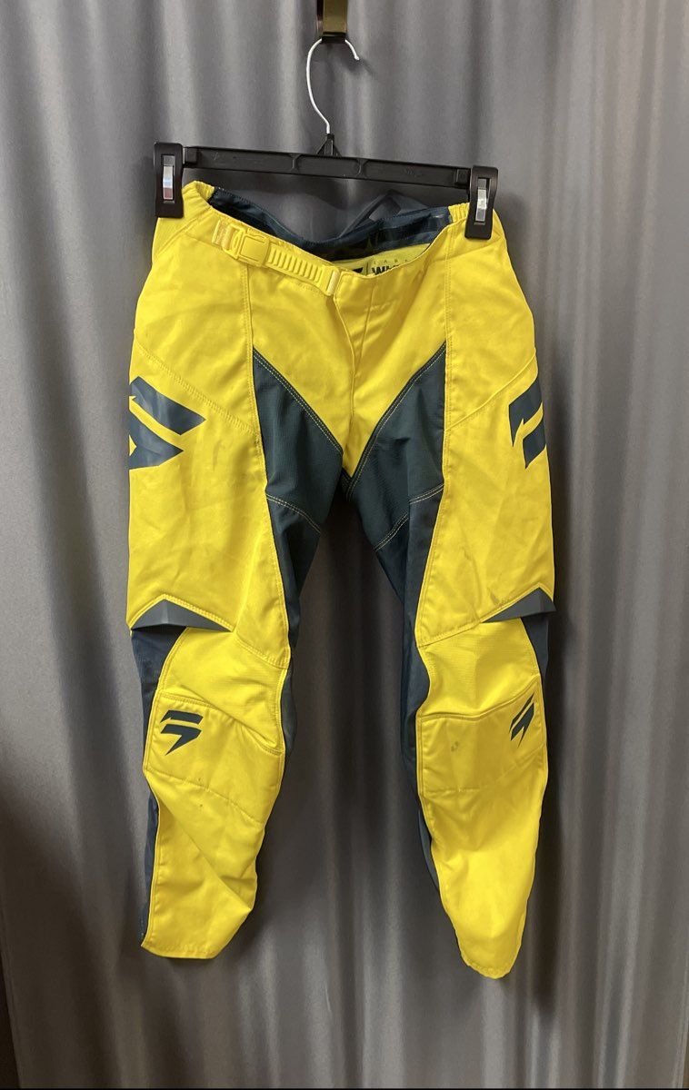 Shift Whit3 Label Motocross Moto Pants Yellow Blue Racing Dirt Bike Sz 26