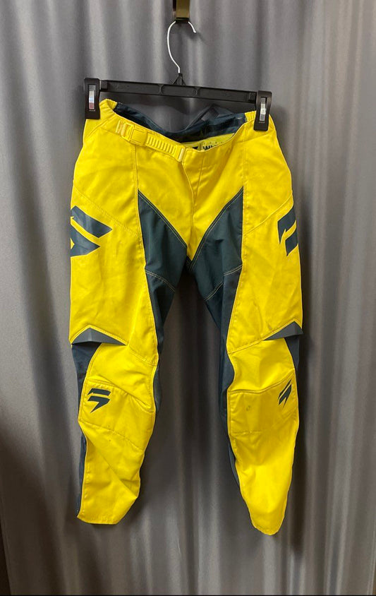 Shift Whit3 Label Motocross Moto Pants Yellow Blue Racing Dirt Bike Sz 26