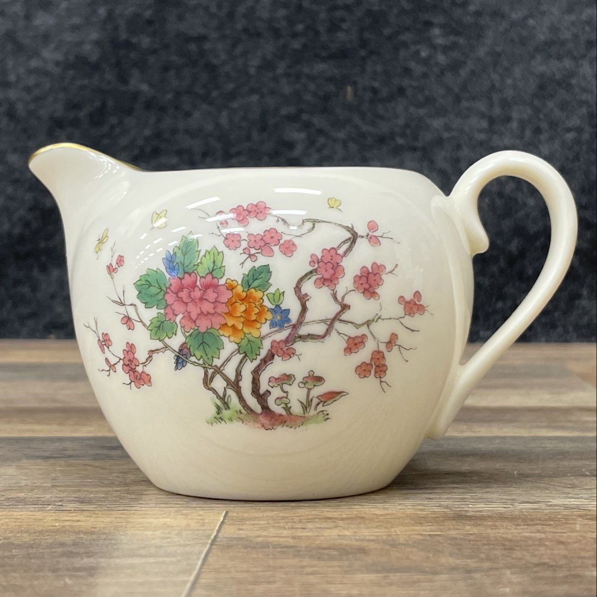 Vintage Lennox Ming Coupe Creamer X-300 Ivory China Made in USA Gold Trim