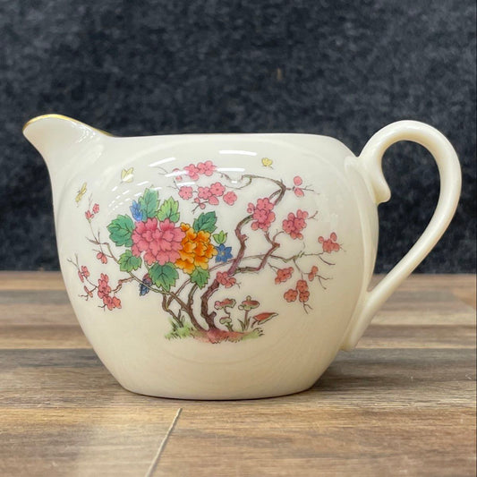 Vintage Lennox Ming Coupe Creamer X-300 Ivory China Made in USA Gold Trim